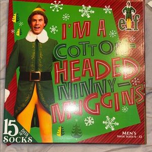 ELF Men's Festive Green and Red Socks